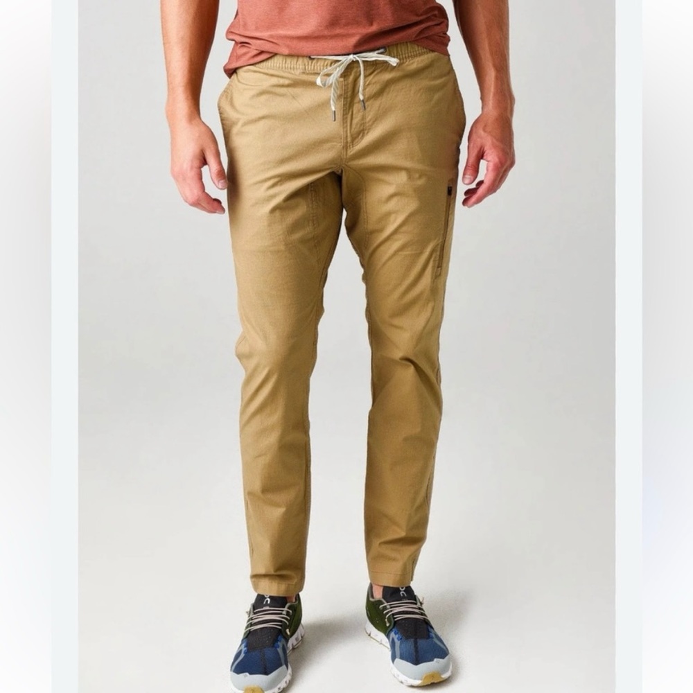 VUORI Men’s Ripstop Climber Pants Khaki Cotton Hiking Utility Size S